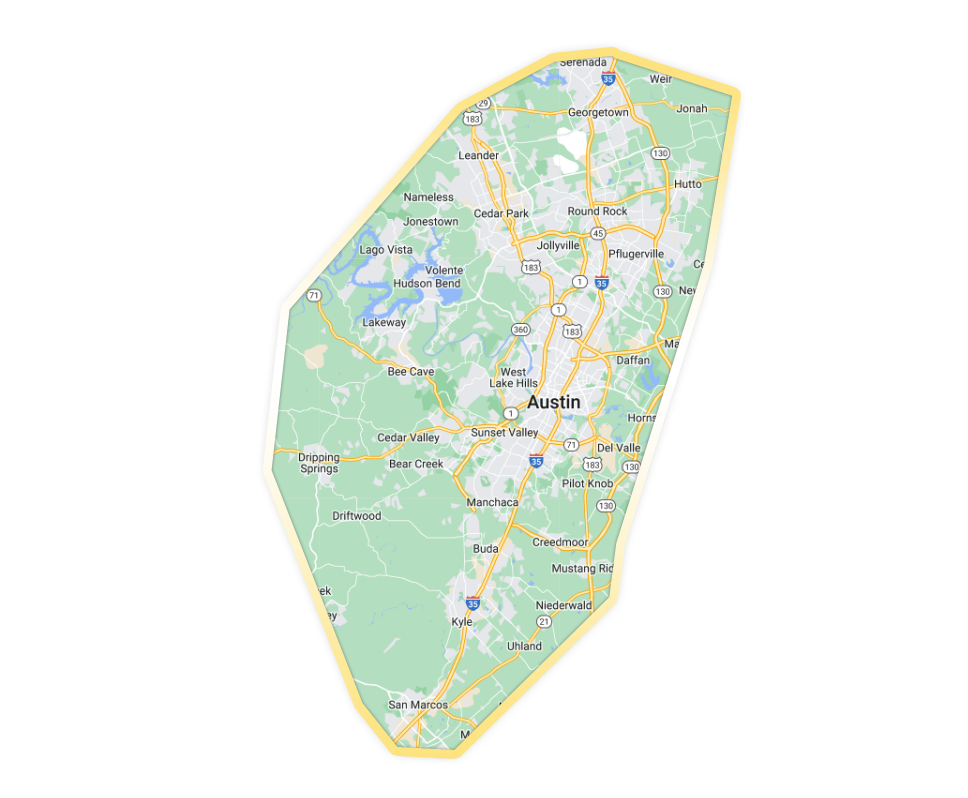 Map of Austin service area