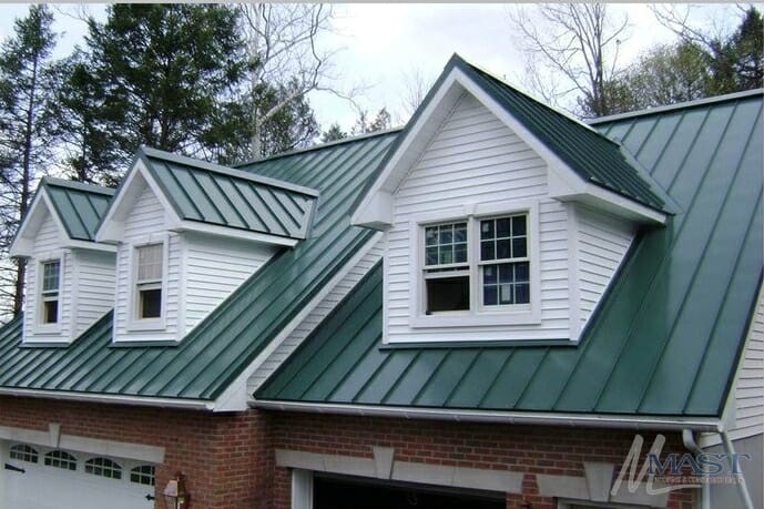 Standing-Seam-Metal-Roofing Home with new metal roof installed in Falcon Colorado neighborhood