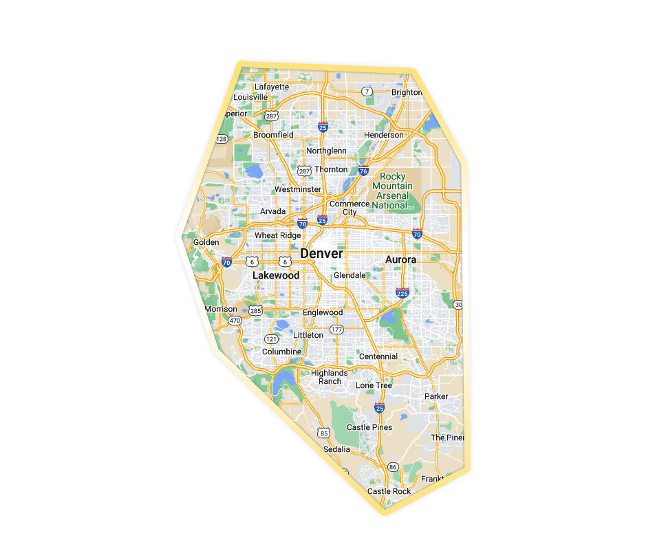 Integrity Roofing and Painting Denver Service Area Map